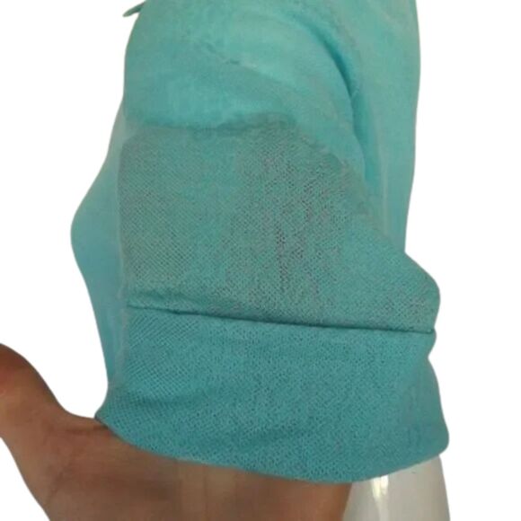 KAY WINSOR Day Dress, L, Aqua Blue, Short sleeves, Dagger collar, VINTAGE - Picture 7 of 13